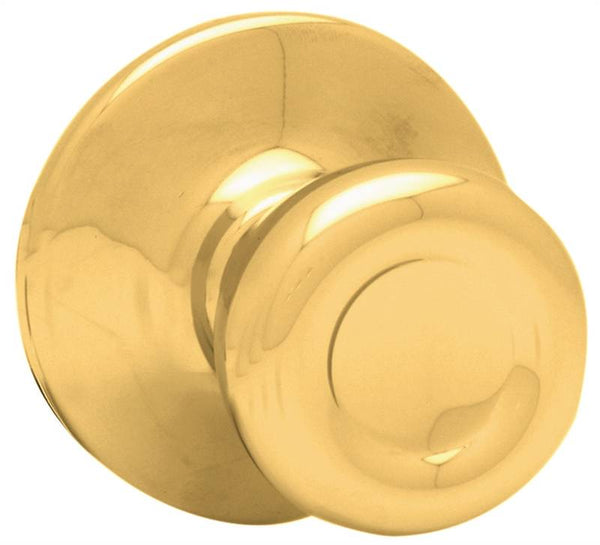 Kwikset 200T 3 RCAL RCS V1 Door Knob, 1-7/8 in Dia Knob, Zinc, Polished Brass