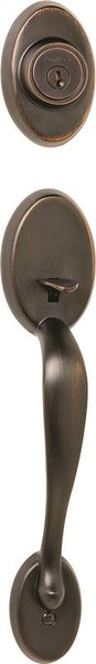 Kwikset 800CELIP 11PSMT R Handleset, 1 Grade, Brass, Venetian Bronze, 2-3/8 x 2-3/4 in Backset, KW1 Keyway, Residential