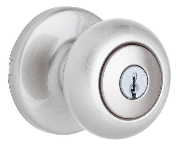 Kwikset 400CV-15 CP Keyed Entry Knob, Steel, Satin Nickel