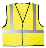 SAFETY WORKS SWX00262-02 Safety Vest, One-Size, Polyester, Lime Green, Hook-and-Loop Closure