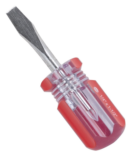 Vulcan TB-SD03 Screwdriver, 1/4 in Drive, Slotted Drive, 3-1/4 in OAL, 1-1/2 in L Shank, Plastic Handle