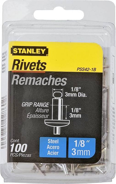 STANLEY PSS42-1B Pop Rivet, High-Strength, Reusable, Galvanized Steel