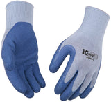 Kinco 1791-XL Coated Gloves, Men's, XL, 7 to 8 in L, Knit Wrist Cuff, Latex Coating, Cotton/Polyester Glove, Blue/Gray