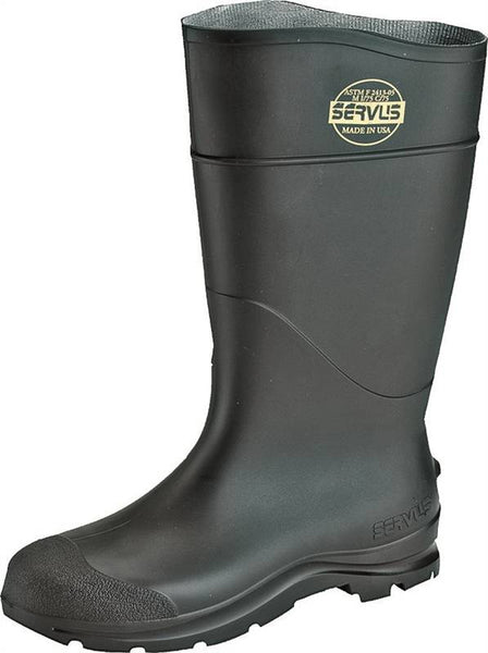 Servus 18821-8 Non-Insulated Knee Boots, 8, Black, PVC Upper, Insulated: No