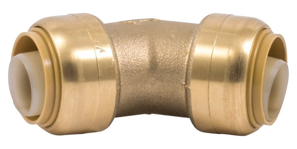 SharkBite U656LFA Pipe Elbow, 3/4 in, 45 deg Angle, Brass, 200 psi Pressure