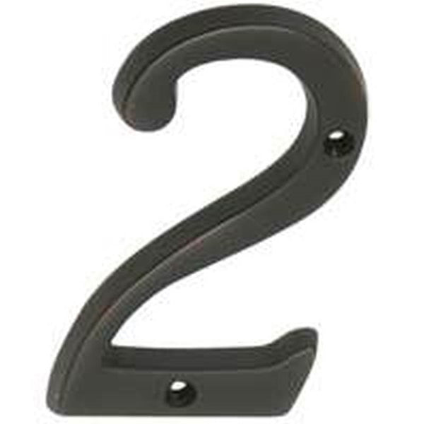 Schlage SC2-3026-716 House Number, Character: 2, 4 in H Character, Bronze Character, Solid Brass