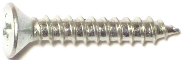 MIDWEST FASTENER 02556 Screw, #8 Thread, 1 in L, Coarse Thread, Flat Head, Phillips Drive, Sharp Point, Steel, Zinc