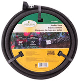 Landscapers Select P174-161102 Soaker Hose, 50 ft L, Plastic Male and Female Couplings, Rubber, Black