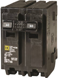 Square D Homeline HOM240C Circuit Breaker, Mini, 40 A, 2 -Pole, 120/240 V, Plug Mounting, Black