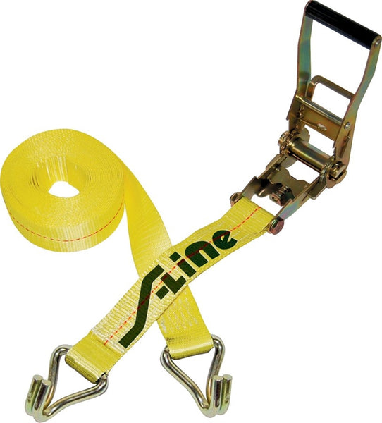 S-Line 500 Series 557-WHK Strap, 2 in W, 27 ft L, Polyester, 3333 lb Working Load, Hook End
