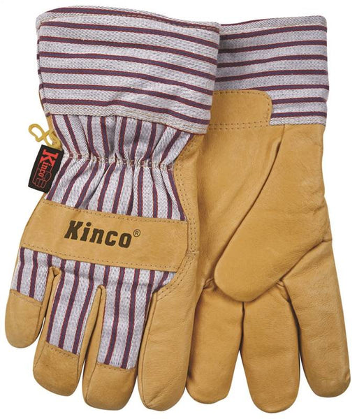 Kinco 1927-Y Protective Gloves with Safety Cuff, Wing Thumb, Blue/Gray/Yellow