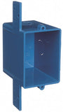 Carlon A58381D-CAR Outlet Box, 1 -Gang, 3 -Knockout, 1/2 in Knockout, PVC, Blue, Bracket Mounting