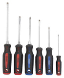 Vulcan SD-SET-6 Screwdriver Set, 6-Piece, Chrome Vanadium Steel, Chrome, Black & Blue/Black & Red (Handle)