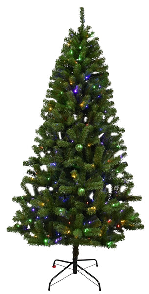 Santas Forest 10973 Christmas Tree, 7 ft H, Douglas Fir Family, CUL Adapter, Mini LED Bulb, White Light