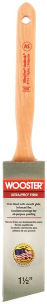 WOOSTER 4174-1-1/2 Paint Brush, 1-1/2 in W, 2-7/16 in L Bristle, Nylon/Polyester Bristle, Sash Handle