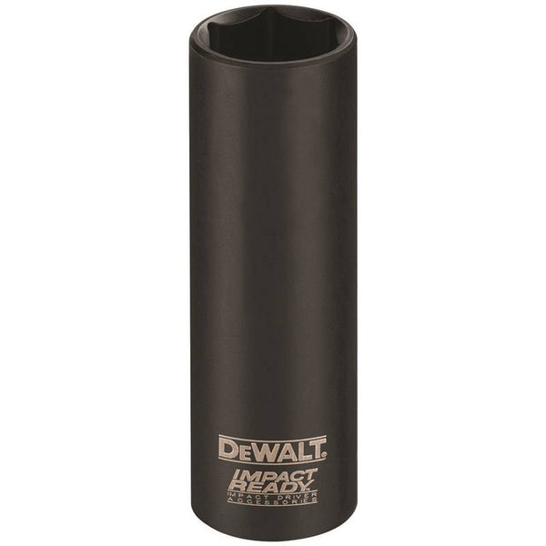 DeWALT IMPACT READY DW2285 Impact Socket, 7/16 in Socket, 3/8 in Drive, Square Drive, 6-Point, Steel, Black Oxide
