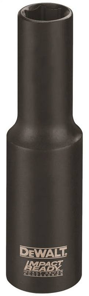 DeWALT IMPACT READY DW2294 Impact Socket, 1 in Socket, 3/8 in Drive, Square Drive, 6-Point, Steel, Black Phosphate