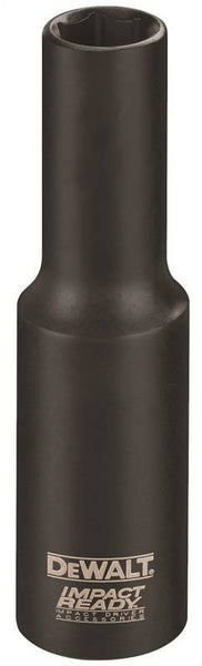 DeWALT IMPACT READY DW22952 Impact Socket, 1-1/16 in Socket, 1/2 in Drive, Square Drive, 6-Point, Steel, Black Oxide