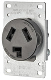 Leviton R20-05207-S10 Electrical Receptacle, 3 -Pole, 125/250 V, 30 A, NEMA: NEMA 10-30R, Black