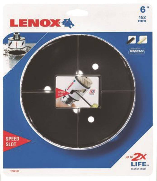 Lenox Speed Slot 2059707 Hole Saw, 6 in Dia, 1-5/8 in D Cutting, 4/6 TPI, HSS Cutting Edge