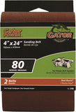 Gator 3186 Sanding Belt, 4 in W, 24 in L, 80 Grit, Medium, Aluminum Oxide Abrasive