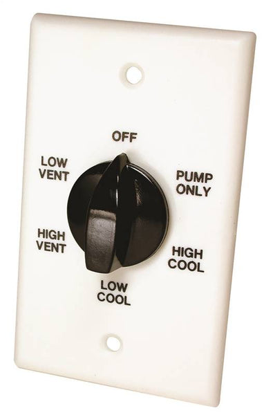 Dial 7112 Wall Switch, 2-Speed, Plastic, White, For: Evaporative Cooler Purge Systems