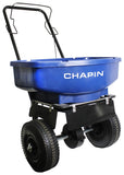 CHAPIN 81008A Salt and Ice Melt Spreader, 80 lb Capacity, Steel Frame, Poly Hopper, Pneumatic Wheel