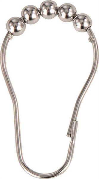 Simple Spaces SD-BH-CH Roller Ball Curtain Hook, Steel, Chrome, 1-1/2 in W, 3 in H