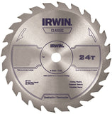 IRWIN 15070 Circular Saw Blade, 10 in Dia, 5/8 in Arbor, 24-Teeth, Carbide Cutting Edge