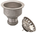 Plumb Pak PP5412 Basket Strainer with Fixed Cup Lock, Stainless Steel, For: 3-1/2 in Dia Opening Cast Iron Kitchen Sink