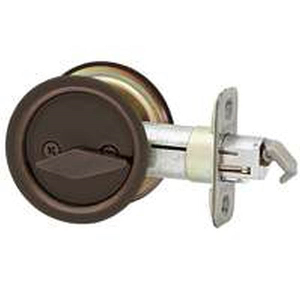 Kwikset 335 11P Pocket Door Lock, Venetian Bronze, 2-3/8 in Backset