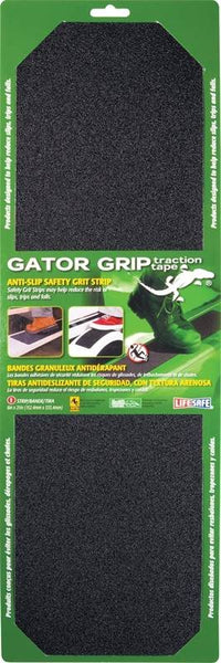INCOM Gator Grip RE629BL Safety Grit Tape, 21 in L, 6 in W, PVC Backing, Black