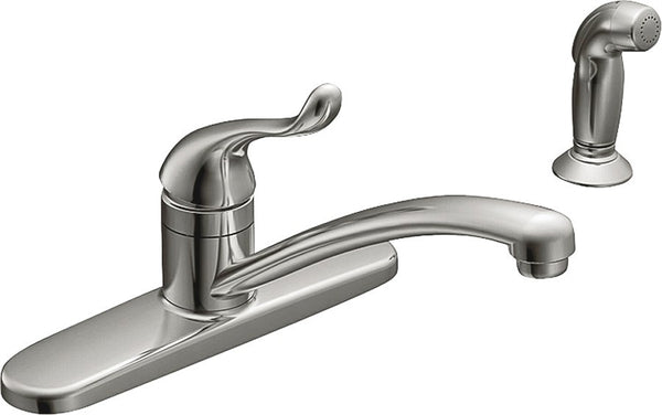 Moen Adler Series CA87530 Kitchen Faucet, 1.5 gpm, 1-Faucet Handle, Stainless Steel, Chrome Plated, Deck Mounting