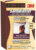 3M SandBlaster 9560 Sanding Sponge, 4-1/2 in L, 2-1/2 in W, 100 Grit, Medium, Aluminum Oxide Abrasive