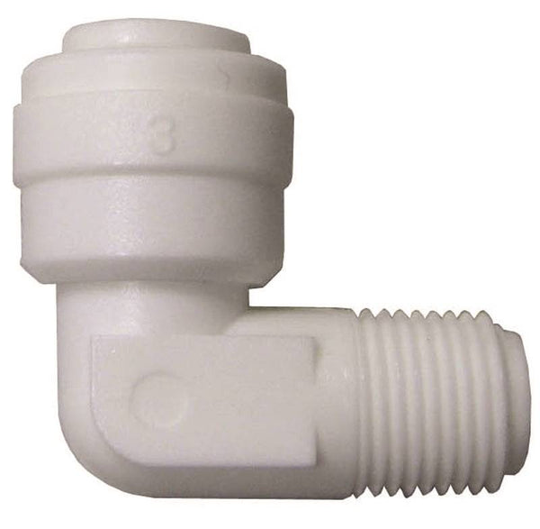 WATTS PL-3008 Tube Elbow, 1/4 x 1/8 in, 90 deg Angle, Nylon, 150 psi Pressure