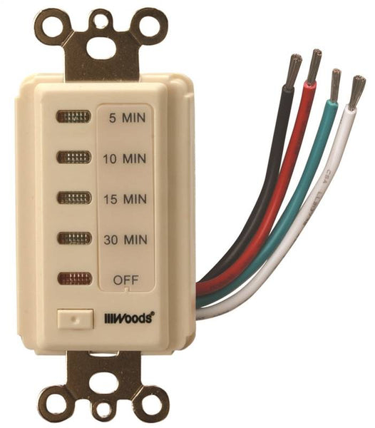 Woods 59720WD Countdown Timer, 15 A, 120 V, 1800 W, 5 to 30 min Time Setting, 24 On/Off Cycles Per Day Cycle