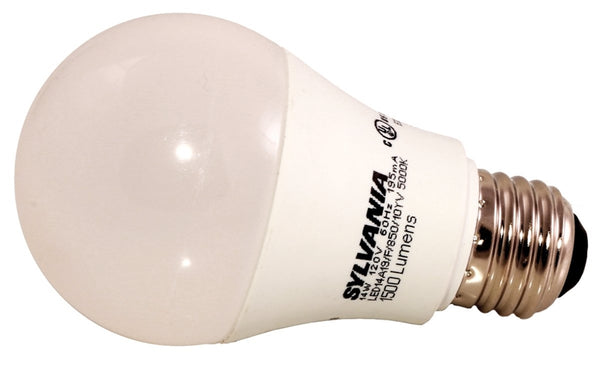 Sylvania 79294 LED Bulb, General Purpose, 100 W Equivalent, E26 Lamp Base, Frosted, Cool White Light, 5000 K Color Temp