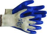 BOSS 8426XL Ergonomic Protective Gloves, XL, Knit Wrist Cuff, Latex Coating, Blue