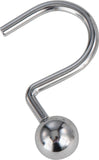 Simple Spaces SD-CBH-CH Ball Shower Curtin Hook, 1-1/16 in Opening, Steel, Chrome, 1-3/4 in W, 2-7/8 in H