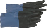 BOSS 34L Protective Gloves, L, 11 in L, Gauntlet Cuff, Neoprene, Black/Blue