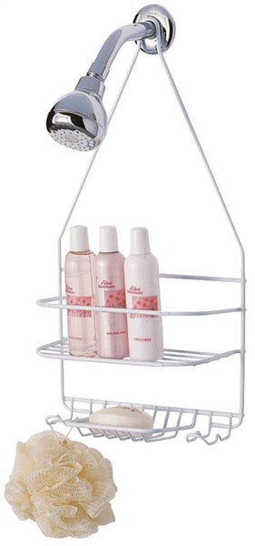 Simple Spaces SS-SC-25-CH-3L Shower Caddy, 2-Shelf, Steel, 10 in OAW, 19 in OAH, 4-1/4 in OAD, 10 lb