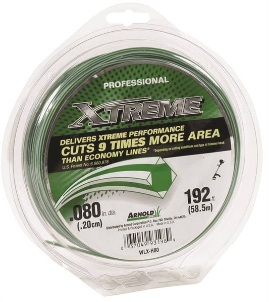 Arnold Xtreme Professional WLX-H80 Trimmer Line, 0.08 in Dia, 140 ft L, Monofilament