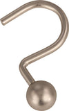ProSource SD-CBH-SN Ball Shower Curtin Hook, 1-1/16 in Opening, Steel, Brushed Nickel, 1-3/4 in W, 2-7/8 in H