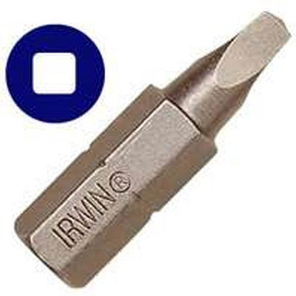 IRWIN 3512072C Insert Bit, #3 Drive, Square Recess Drive, 1/4 in Shank, Hex Shank, 1 in L, S2 Steel