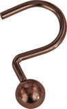 Simple Spaces SD-CBH-VB Ball Shower Curtin Hook, 1-1/16 in Opening, Steel, Venetian Bronze, 1-3/4 in W, 2-7/8 in H