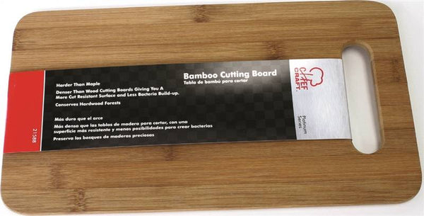 CHEF CRAFT 21588 Cutting Board, 14 in L, 7-1/2 in W, Bamboo, Brown