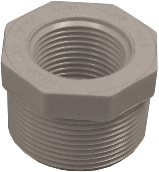 LASCO 439211BC Reducer Bushing, 1-1/2 x 1 in, MPT x FPT, PVC, SCH 40 Schedule