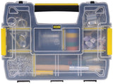 STANLEY STST14021 Tool Storage Organizer, 8-1/2 in W, 2.9 in H, 10-Drawer, Plastic, Black/Clear Yellow