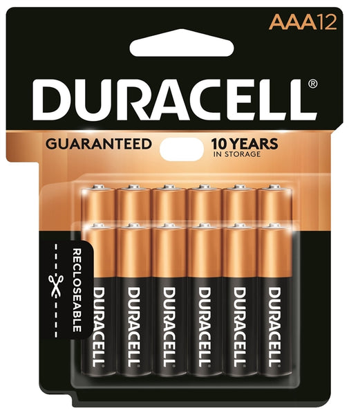 DURACELL MN2400B12 Battery, 1.5 V Battery, AAA Battery, Alkaline, Manganese Dioxide