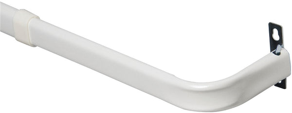 Kenney KN512 Curtain Rod, 1 in Dia, 48 to 86 in L, Steel, White
